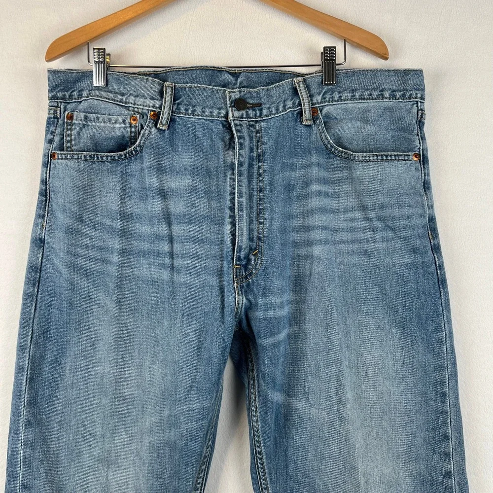 Levis 505 Jeans Mens 40x30 Regular Fit Light Wash Denim Pants‎ Classic